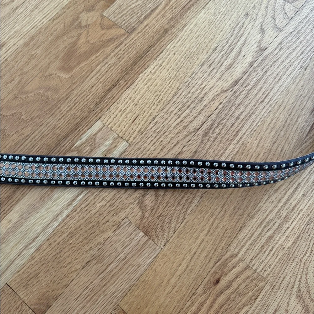 David’s western wear Angel Ranch Belt brown leather studded belt size L